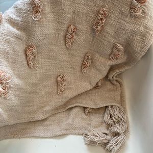 Urban Outfitters beige/blush throw blanket